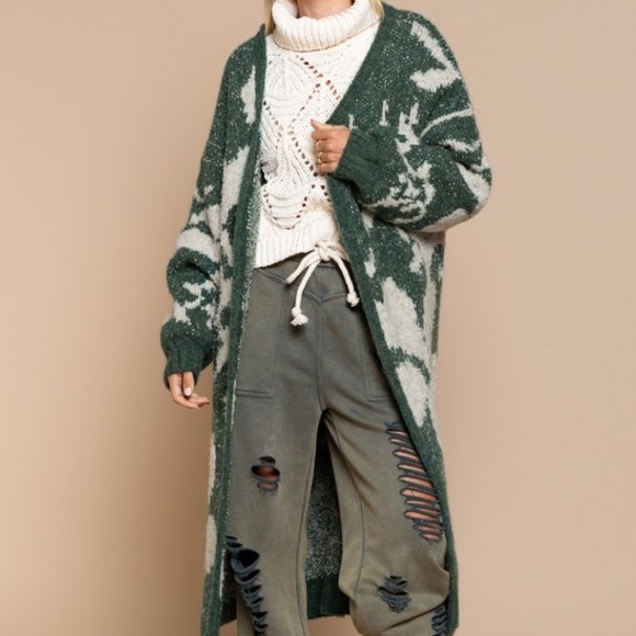 Printed Oversized Cardigan - Picture 1 of 5